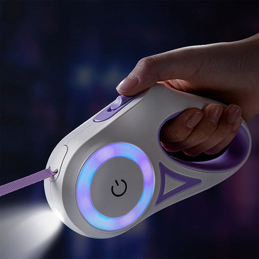Leash with automatic LED lights for pet.
